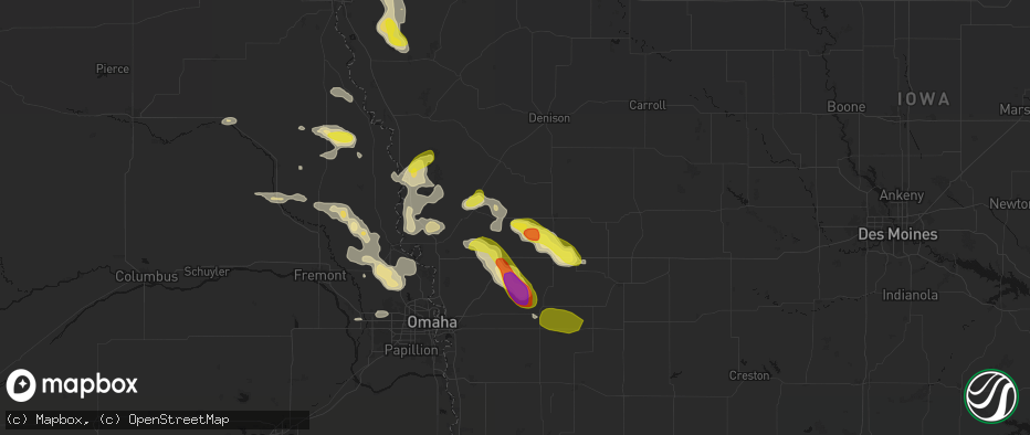 Hail map in Portsmouth, IA on May 31, 2026