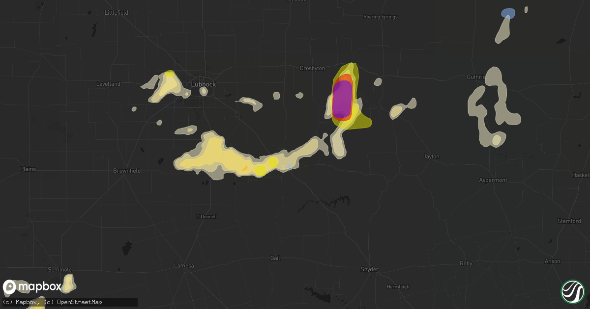 Hail map in Post, TX on May 31, 2026
