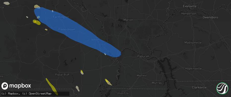 Hail map in Pulaski, IL on May 31, 2026