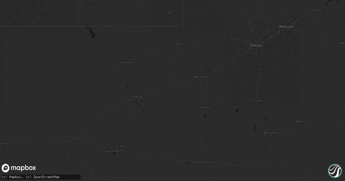 Hail map in Pyote, TX on May 31, 2026