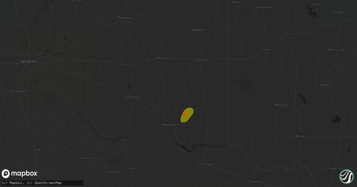 Hail map in Quail, TX on May 31, 2026