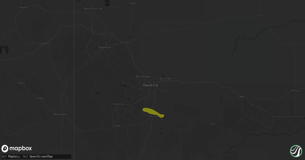 Hail map in Rapid City, SD on May 31, 2026