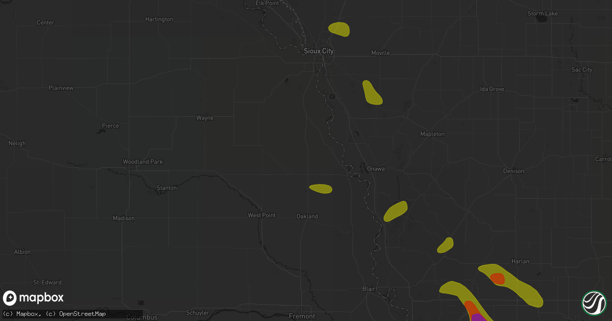 Hail map in Rosalie, NE on May 31, 2026
