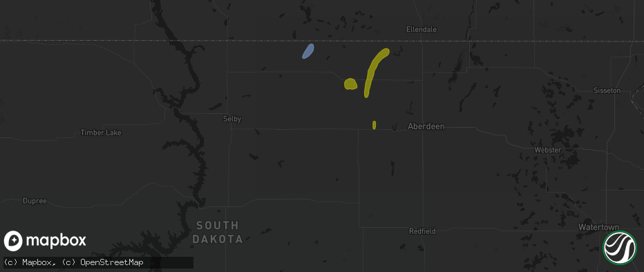 Hail map in Roscoe, SD on May 31, 2026