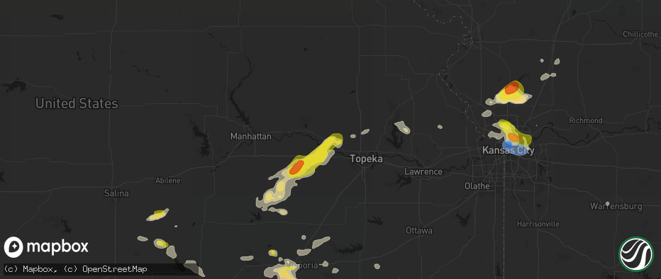 Hail map in Rossville, KS on May 31, 2026