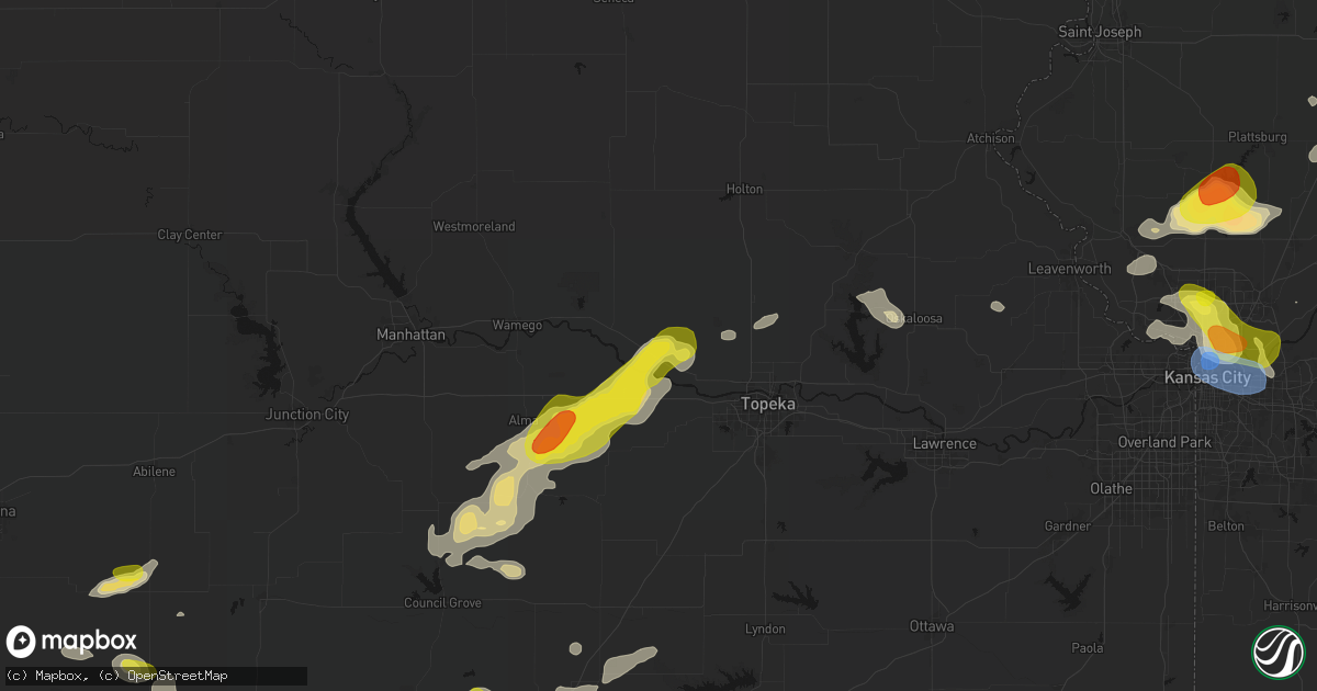 Hail map in Rossville, KS on May 31, 2026