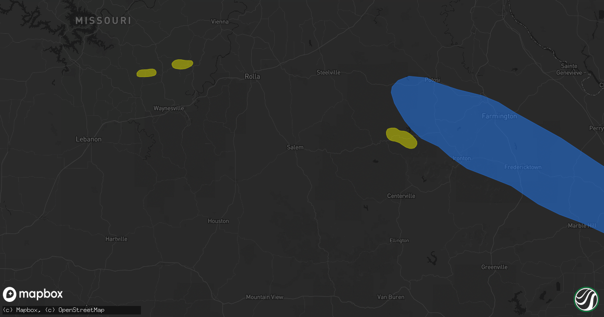 Hail map in Salem, MO on May 31, 2026