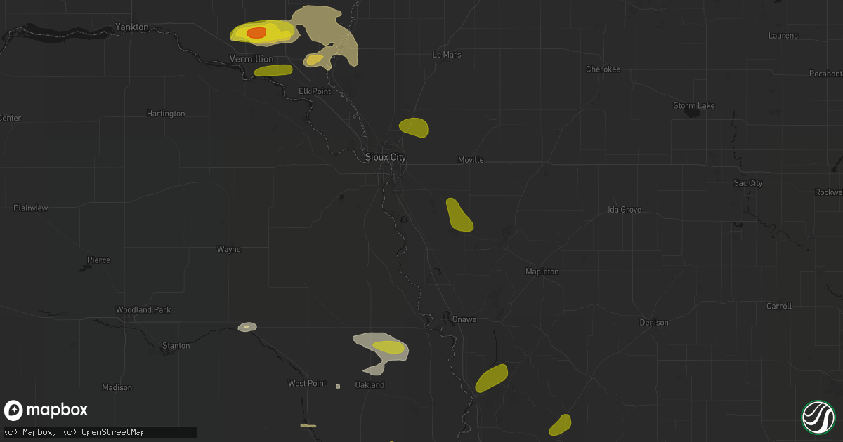 Hail map in Salix, IA on May 31, 2026