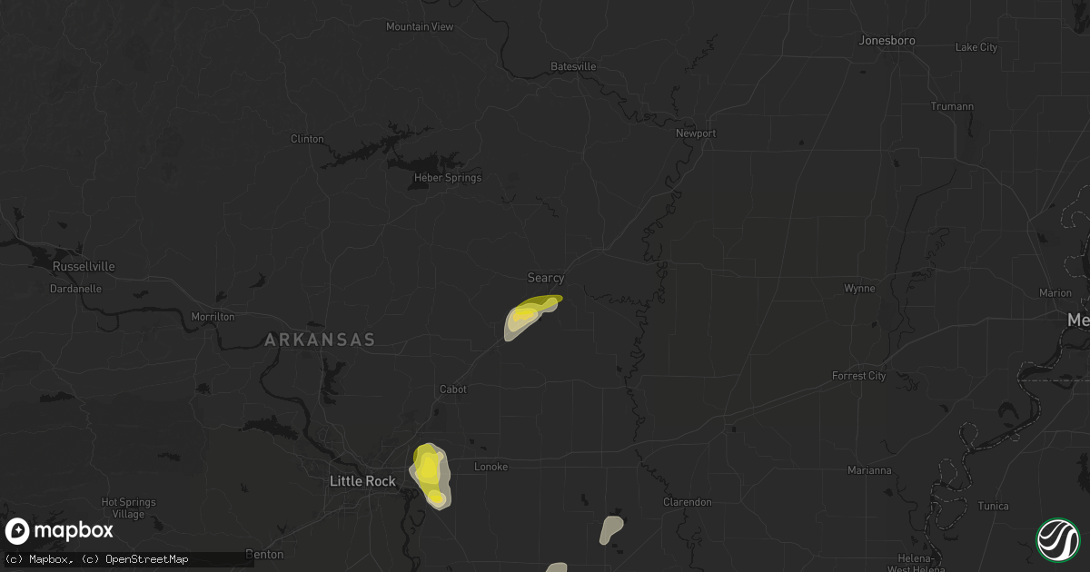Hail map in Searcy, AR on May 31, 2026