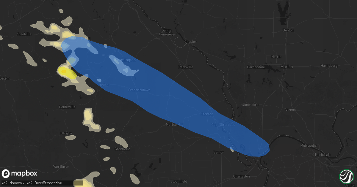 Hail map in Sedgewickville, MO on May 31, 2026