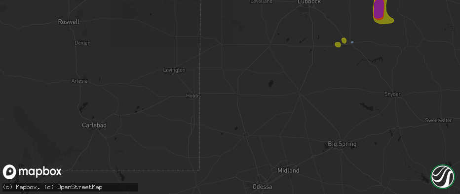 Hail map in Seminole, TX on May 31, 2026