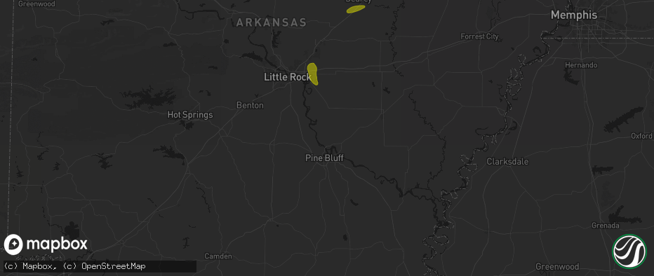 Hail map in Sherrill, AR on May 31, 2026