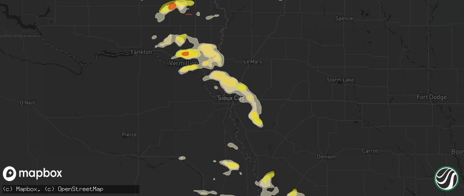 Hail map in Sioux City, IA on May 31, 2026
