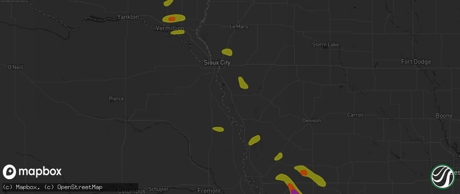 Hail map in Sloan, IA on May 31, 2026