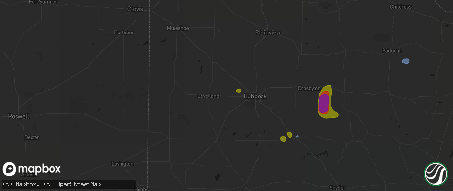 Hail map in Smyer, TX on May 31, 2026