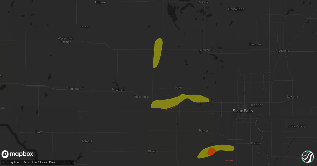 Hail map in Spencer, SD on May 31, 2026