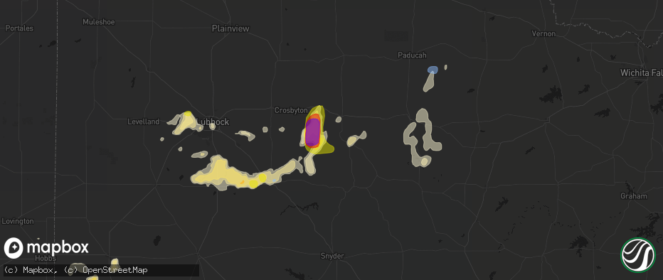 Hail map in Spur, TX on May 31, 2026