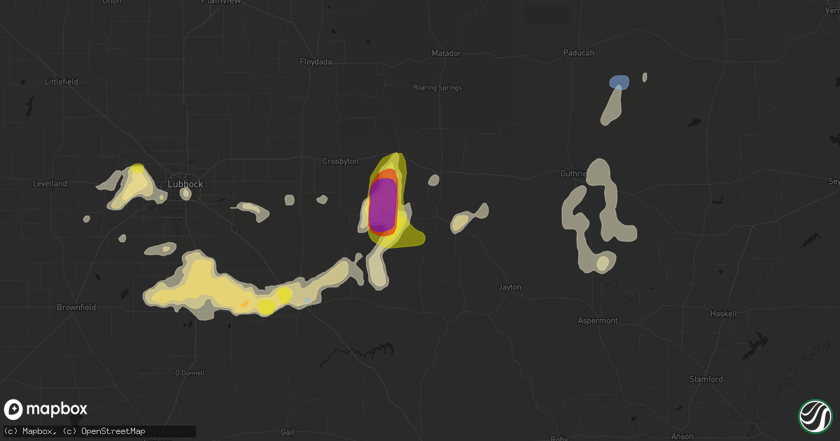 Hail map in Spur, TX on May 31, 2026