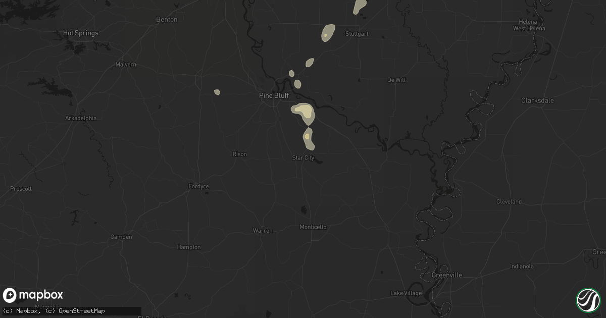 Hail map in Star City, AR on May 31, 2026
