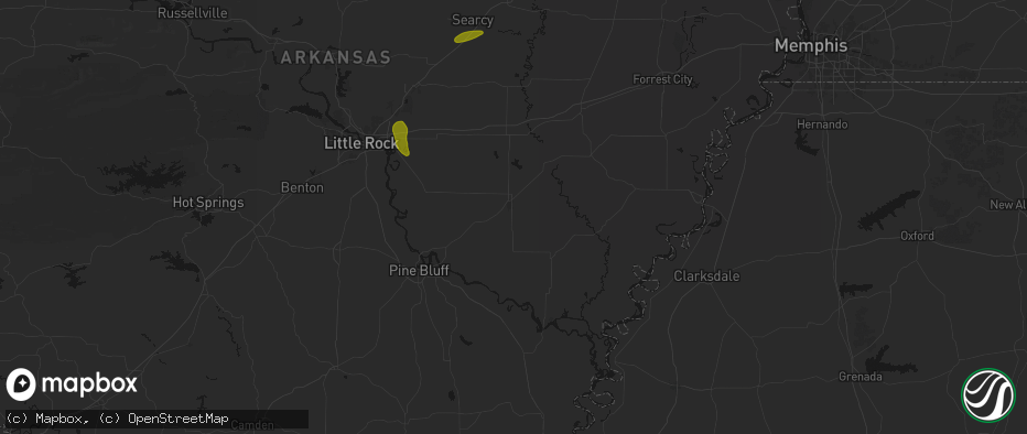 Hail map in Stuttgart, AR on May 31, 2026