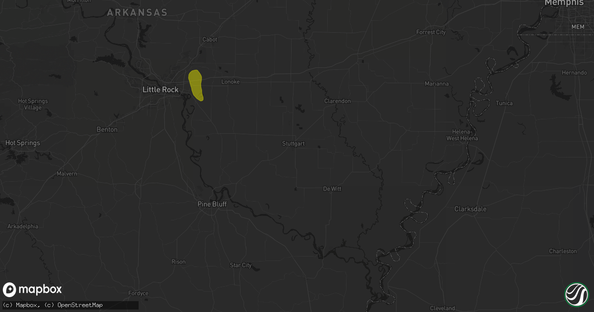 Hail map in Stuttgart, AR on May 31, 2026