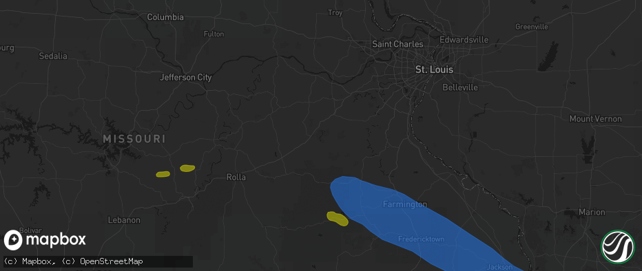 Hail map in Sullivan, MO on May 31, 2026