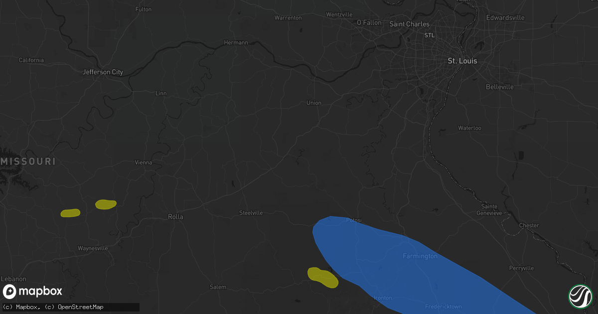 Hail map in Sullivan, MO on May 31, 2026