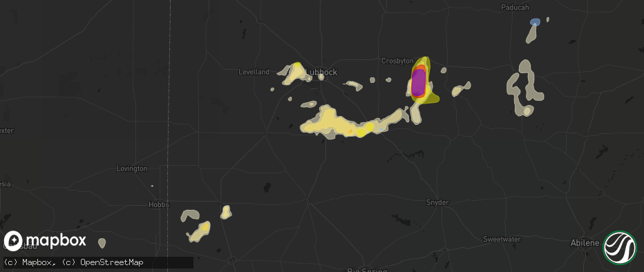 Hail map in Tahoka, TX on May 31, 2026