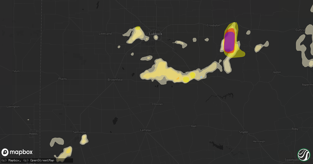 Hail map in Tahoka, TX on May 31, 2026