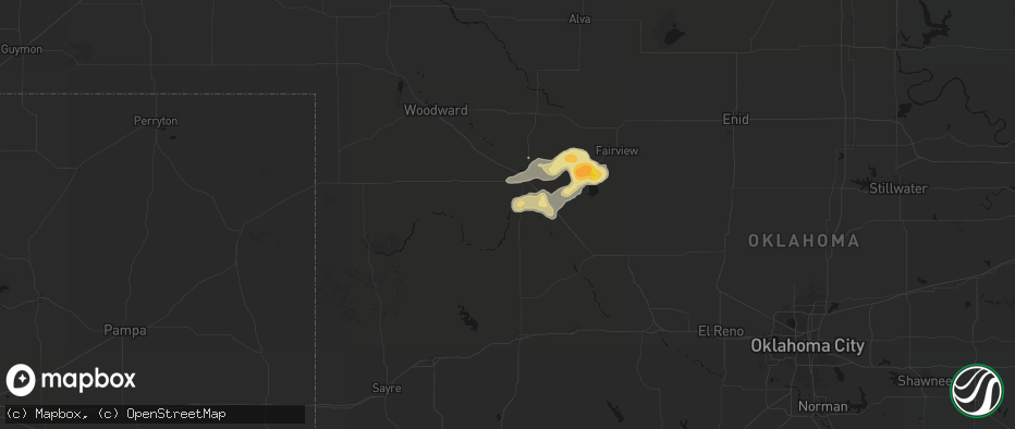 Hail map in Taloga, OK on May 31, 2026