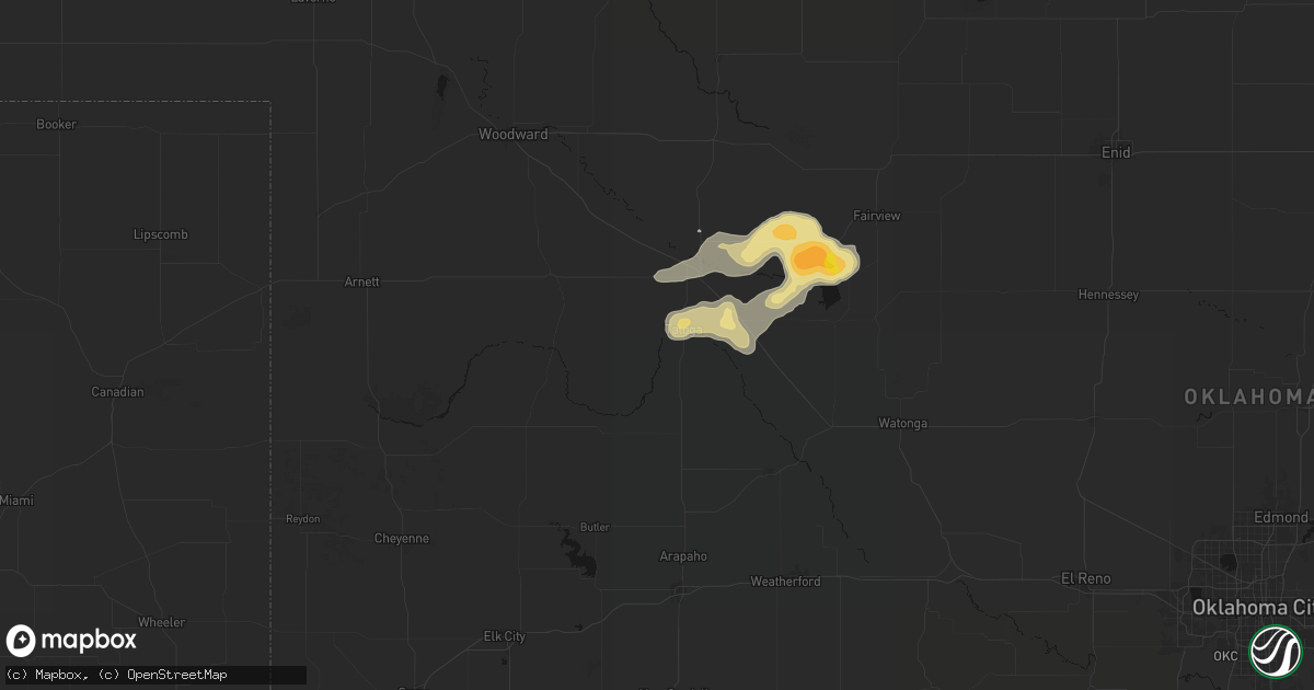 Hail map in Taloga, OK on May 31, 2026