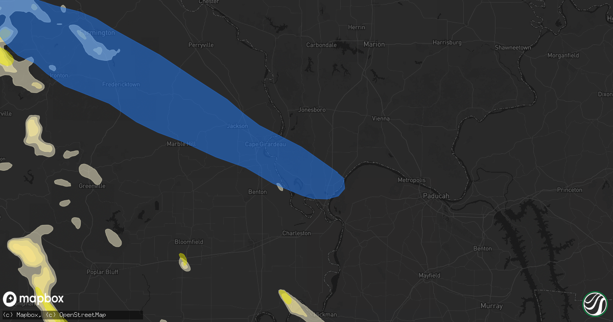 Hail map in Tamms, IL on May 31, 2026