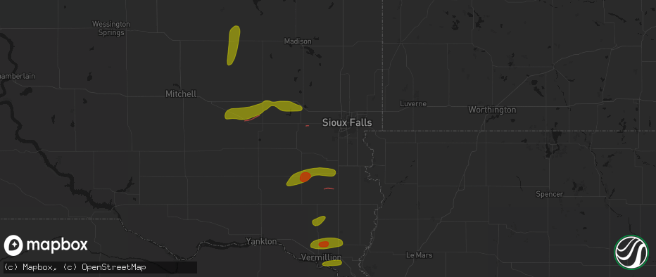 Hail map in Tea, SD on May 31, 2026