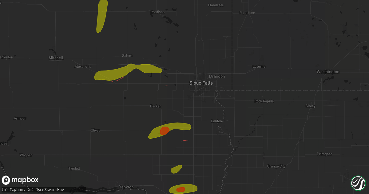 Hail map in Tea, SD on May 31, 2026