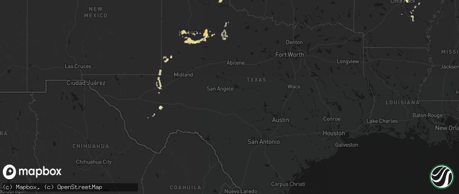 Hail map in Texas on May 31, 2026
