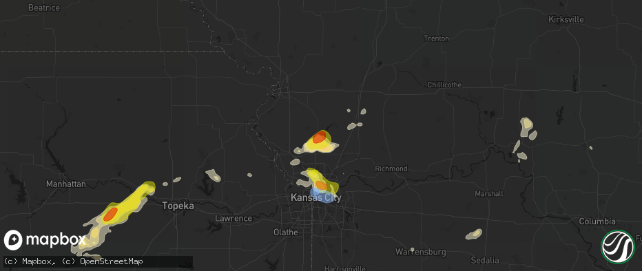 Hail map in Trimble, MO on May 31, 2026