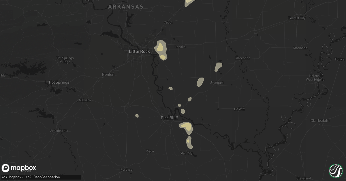 Hail map in Tucker, AR on May 31, 2026