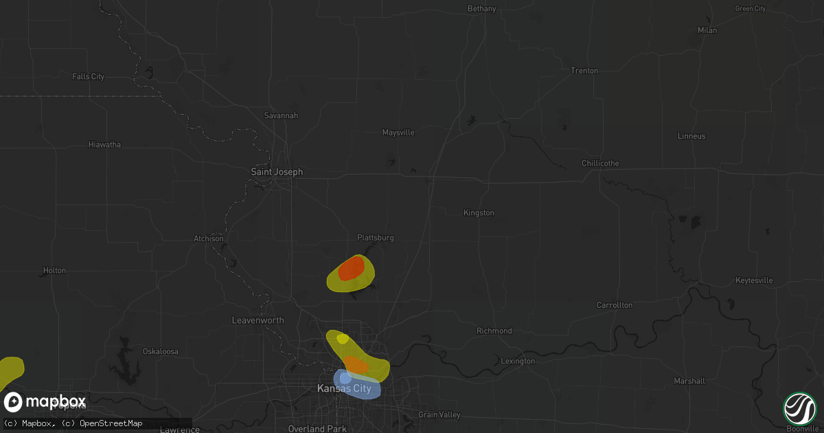 Hail map in Turney, MO on May 31, 2026