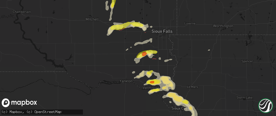 Hail map in Viborg, SD on May 31, 2026