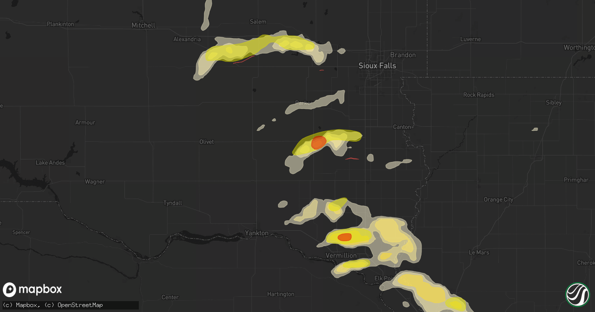 Hail map in Viborg, SD on May 31, 2026