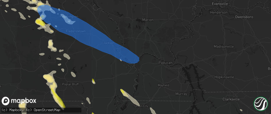 Hail map in Villa Ridge, IL on May 31, 2026