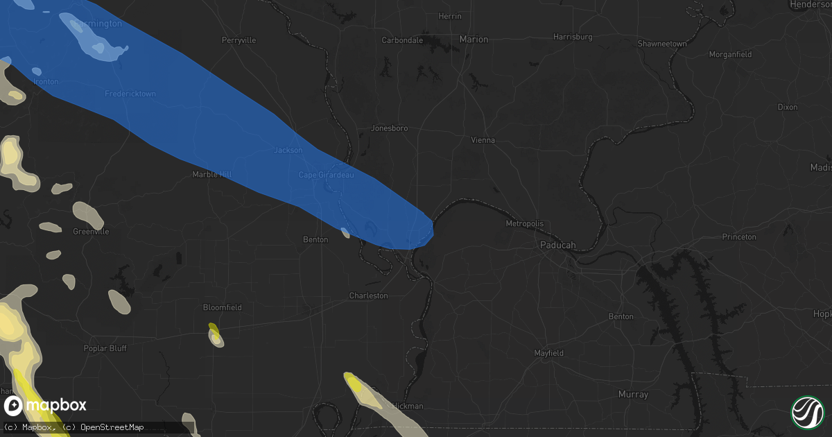 Hail map in Villa Ridge, IL on May 31, 2026