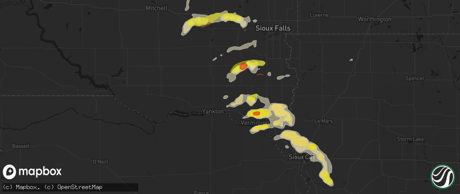 Hail map in Volin, SD on May 31, 2026