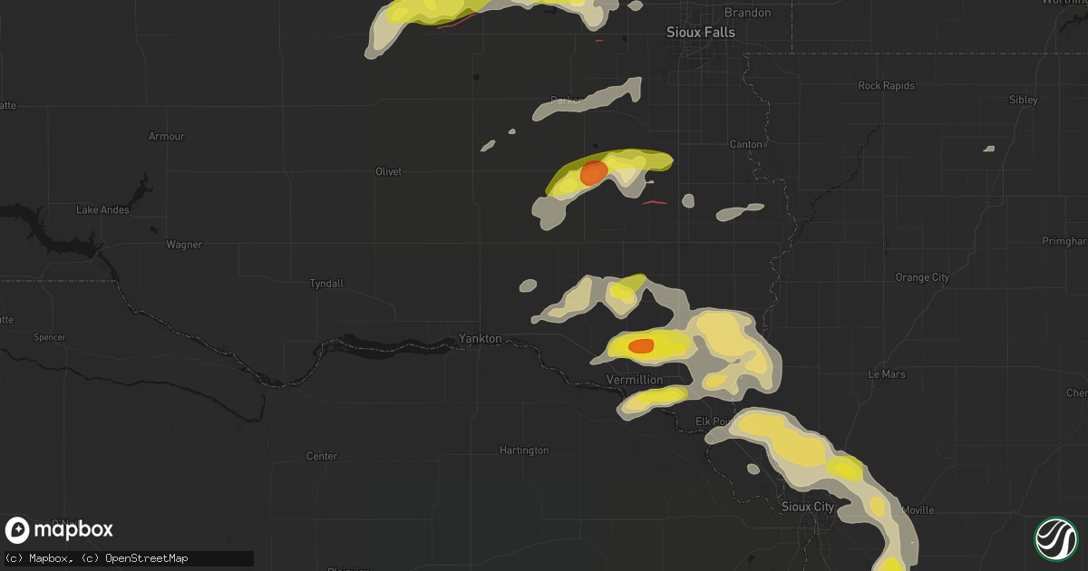 Hail map in Volin, SD on May 31, 2026