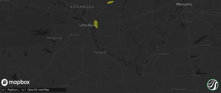 Hail map in Wabbaseka, AR on May 31, 2026