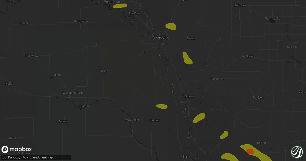 Hail map in Walthill, NE on May 31, 2026