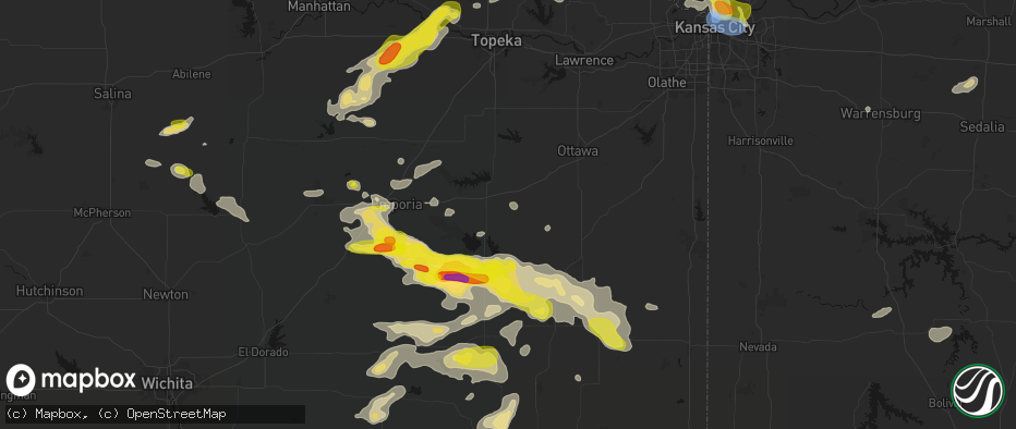 Hail map in Waverly, KS on May 31, 2026
