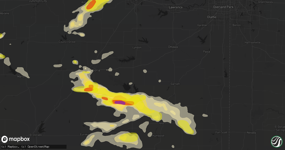 Hail map in Waverly, KS on May 31, 2026