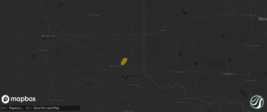 Hail map in Wellington, TX on May 31, 2026