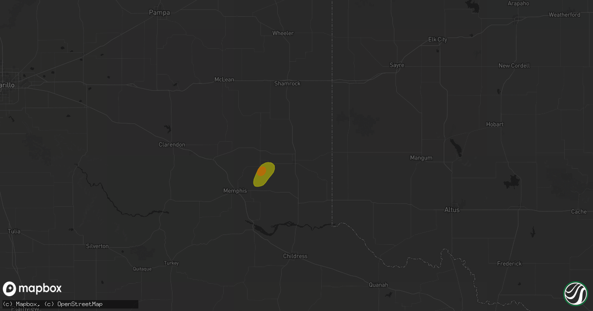 Hail map in Wellington, TX on May 31, 2026
